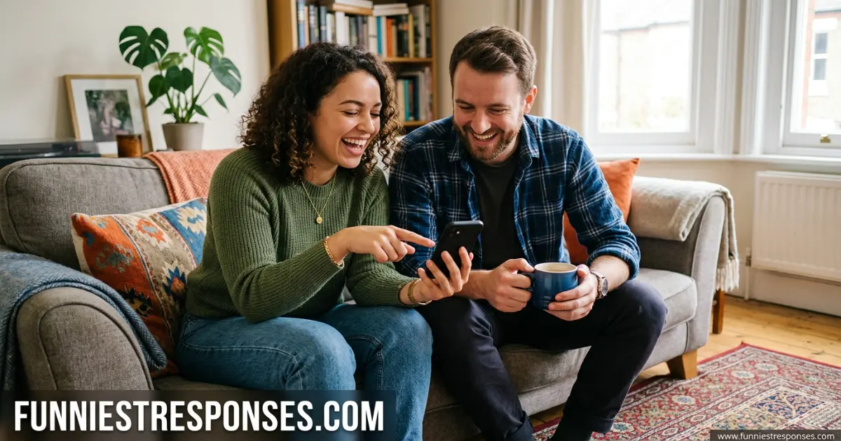 Two friends laughing while looking at a phone