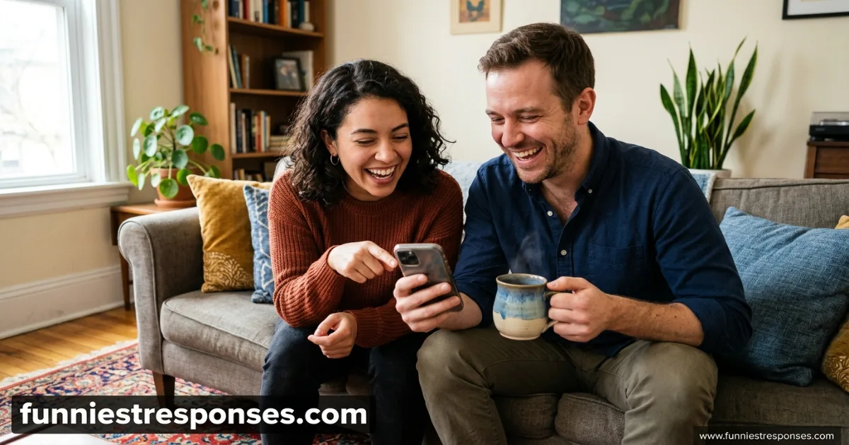 Two friends laughing while looking at a phone