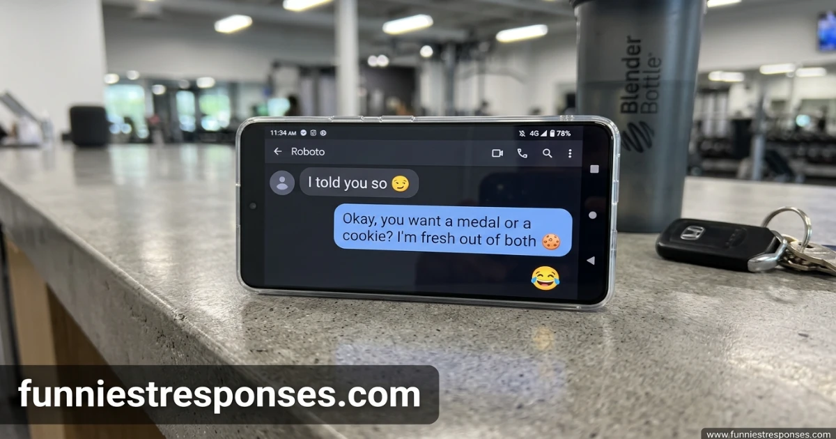 Text exchange with 'I told you so' and funny reply