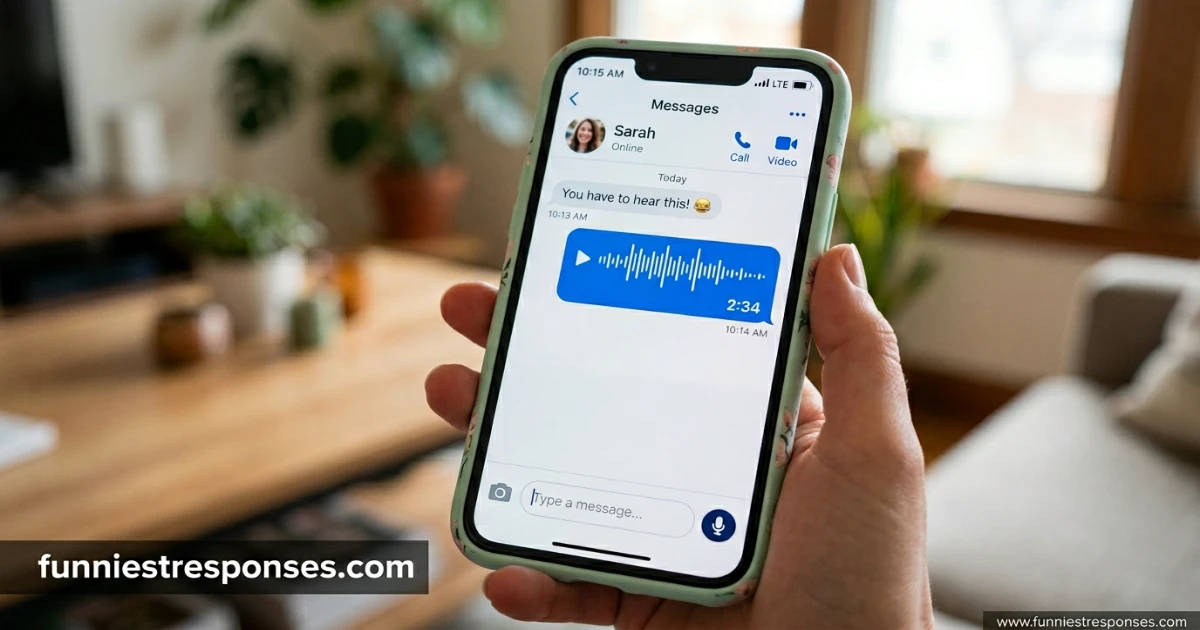 Smartphone screen showing a voice note message
