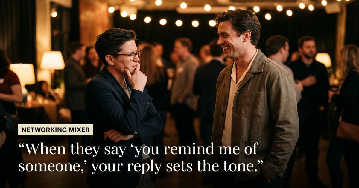 Two people laughing at a cafe after a witty response