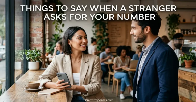Things to say when a stranger asks for your number