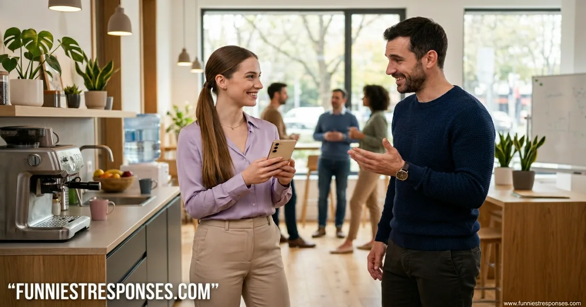 Two people talking, one looking embarrassed after using wrong name