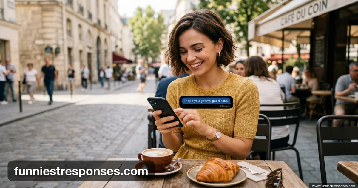 Chat thread with a screenshot notification and a funny reply