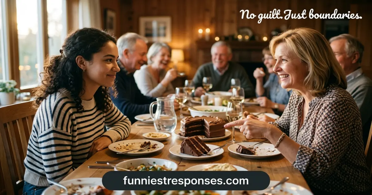 Person calmly sipping water at a dinner table while others laugh and drink wine