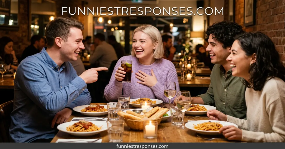 Group of friends laughing together after someone burped