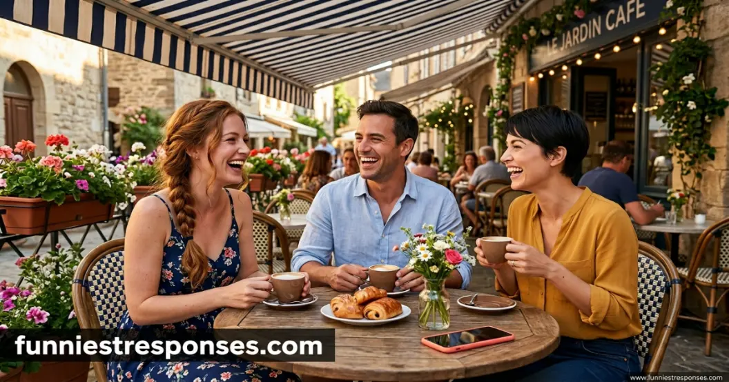 Group of friends laughing together outdoors