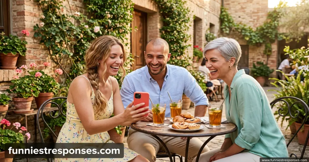 Group of friends laughing together