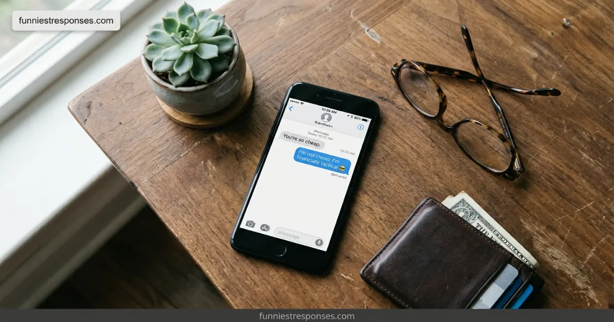 Person smiling while calculating expenses on a phone with a coffee cup
