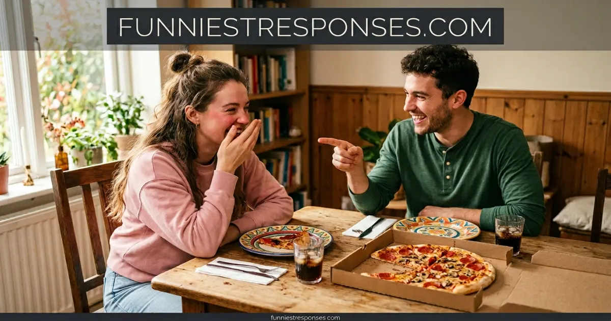 Person smiling sheepishly after a burp at a dinner table
